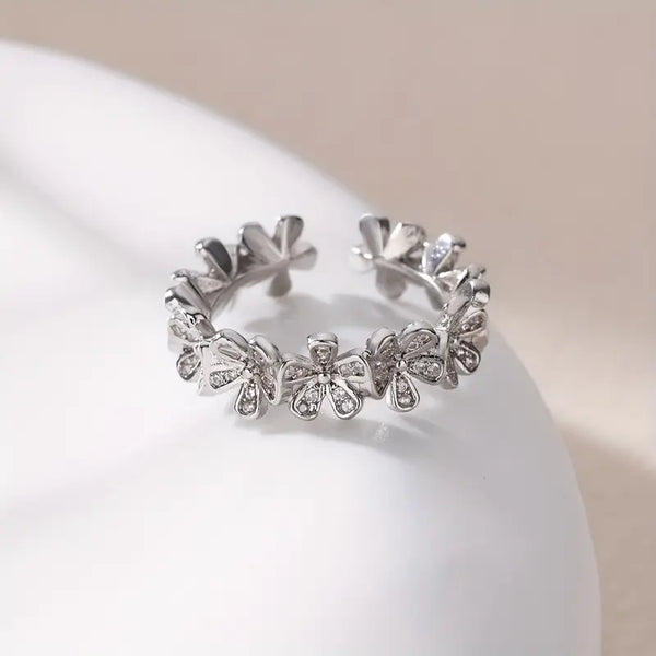 Silver Flower Daisy ring
