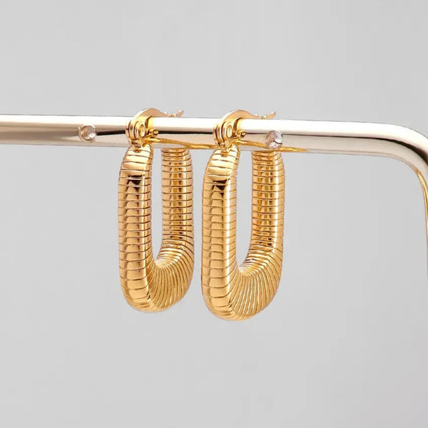 Anti Tarnish Gold-PlatedContemporary Hoop Earrings