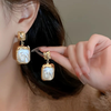 Gold-Plated Square Drop Earrings