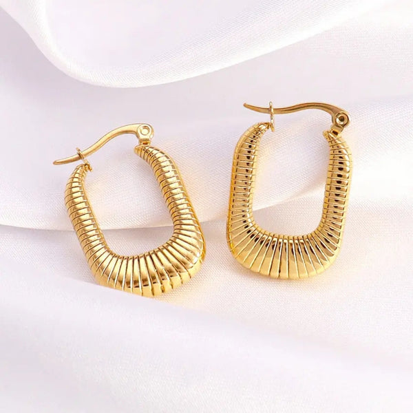 Anti Tarnish Gold-PlatedContemporary Hoop Earrings