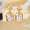 Gold-Plated Square Drop Earrings