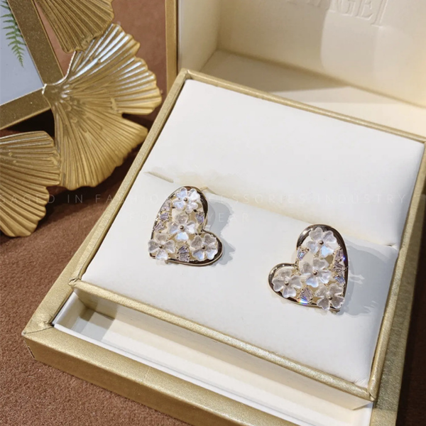 Olive Leaf Heart Earrings