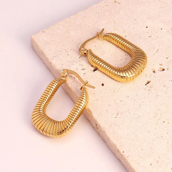 Anti Tarnish Gold-PlatedContemporary Hoop Earrings