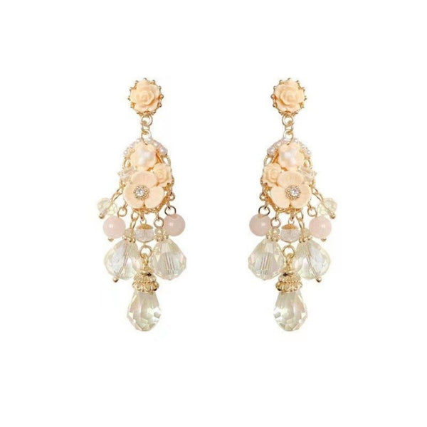 Yellow shade Pearl earrings