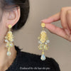 Yellow shade Pearl earrings