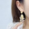 Yellow shade Pearl earrings