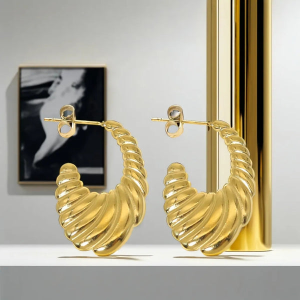Anti tarnish Women Gold-Plated Hoop Earrings