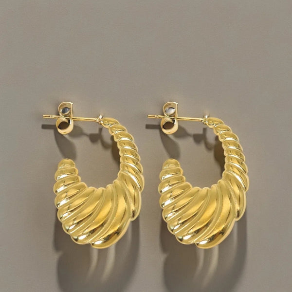 Anti tarnish Women Gold-Plated Hoop Earrings