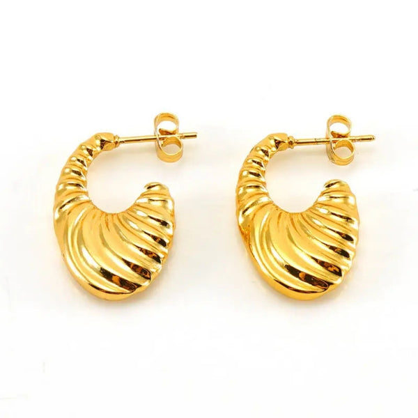 Anti tarnish Women Gold-Plated Hoop Earrings