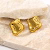 Anti tarnish look of square earrings