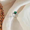 Love promise green stone ring