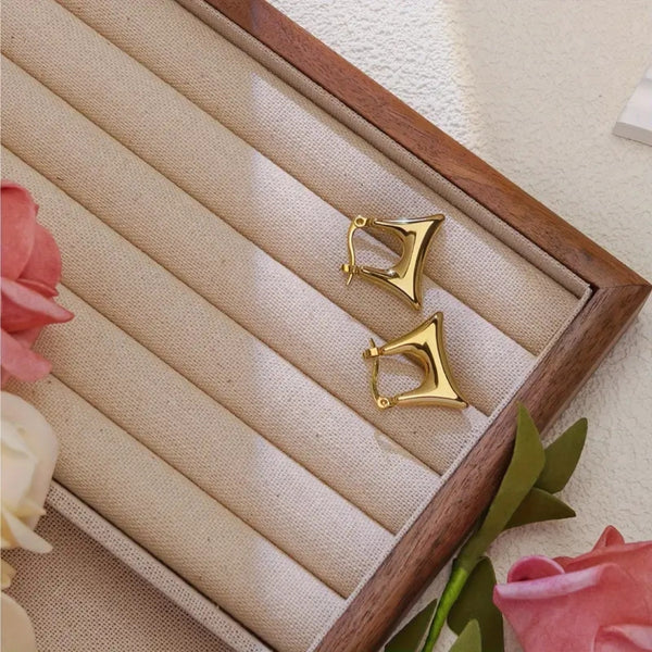 Anti tarnish purse hoop earrings