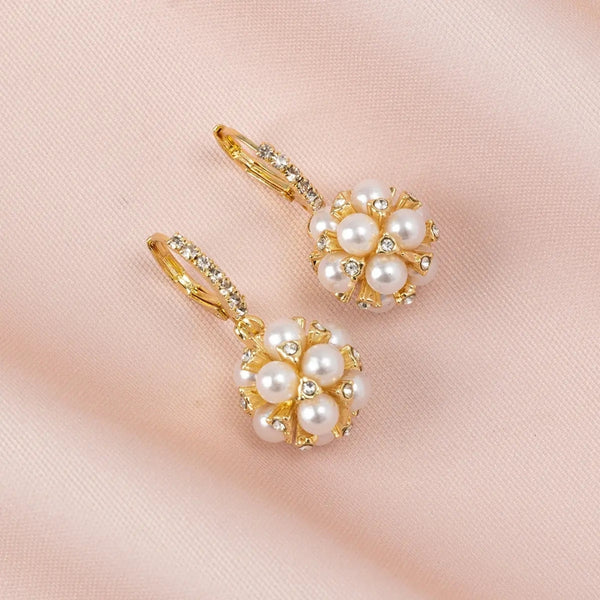 Gold Plated Disco Pearl Hoop Earring