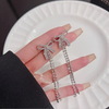 Rhinestone chain bow earrings