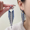 long tassel blue women earring