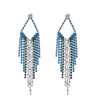 long tassel blue women earring