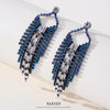 long tassel blue women earring