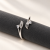 S925 Silver Crystal Leaf Wrap Adjustable Ring