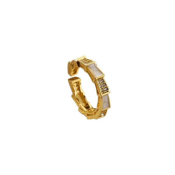 Simple Golden Zircon Stone Rings