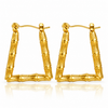 Gold-Tone Bamboo Textured Trapezoid Hoop Earrings | BeautyNX