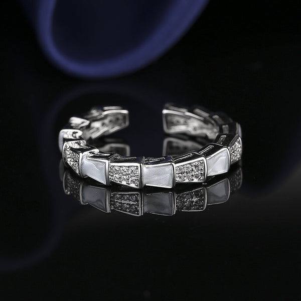 Simple Silver Color Zircon Stone Rings