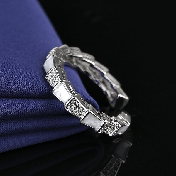 Simple Silver Color Zircon Stone Rings