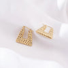 Anti tarnish Gold-Plated Triangular Hoop Earrings