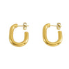 Anti tarnish simple Rectangular Hoop Earrings