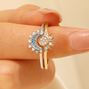 Golden Shine Moon And Star Ring