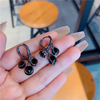 Breathtaking Black Bolls Hoop Earring
