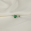Emerald Green Stone Silver Ring