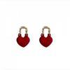 Red Heart Drop Earrings