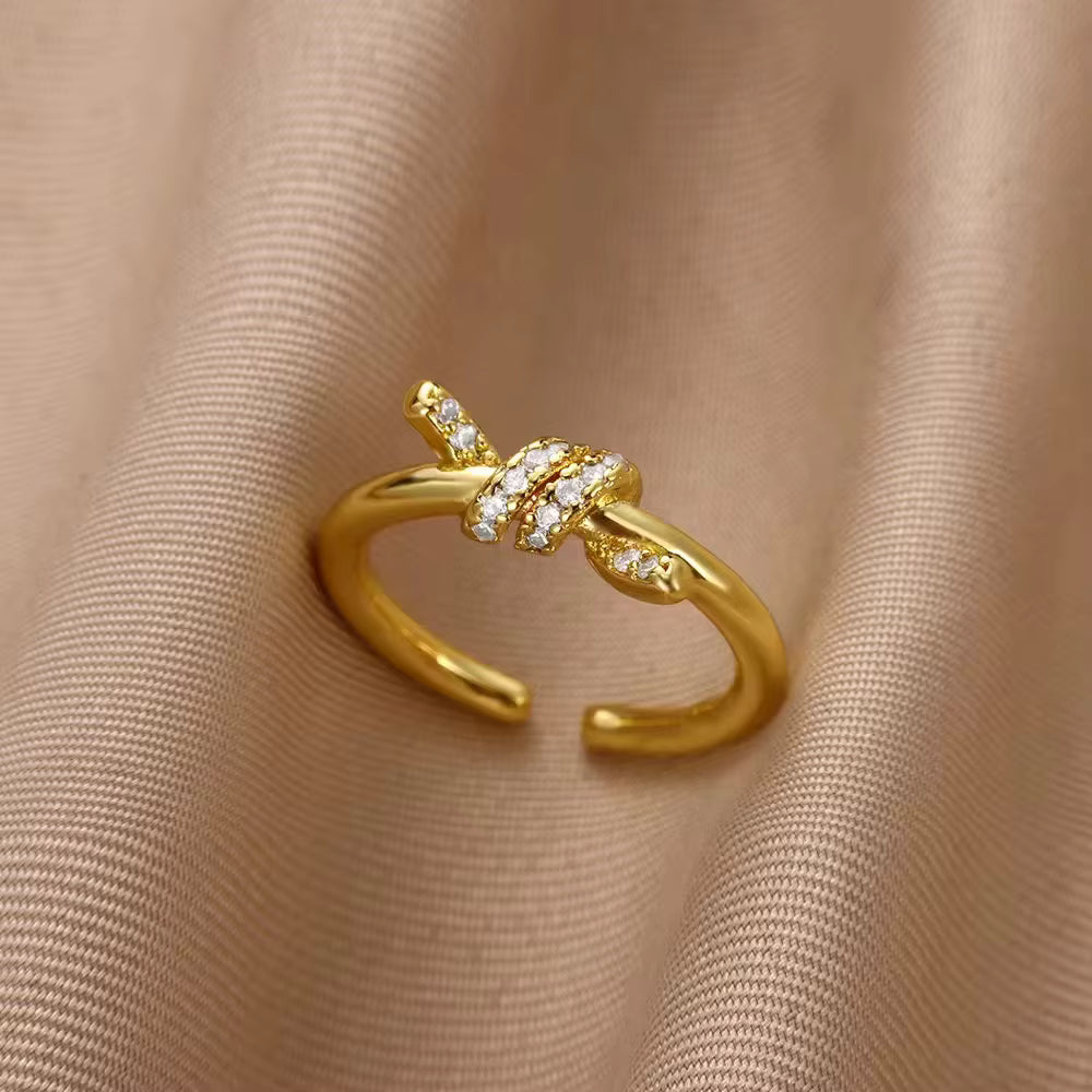 Golden round diamond rings