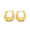 Anti Tarnish Gold Oval Thick Earrings