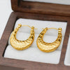 Anti Tarnish Gold Oval Thick Earrings