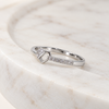 S925 Silver Heart Solitaire Adjustable Ring