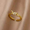 Golden round diamond rings