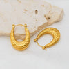 Anti Tarnish Gold Oval Thick Earrings