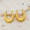 Anti Tarnish Gold Oval Thick Earrings