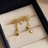 Crystal Bow Anti Tarnish Drop Earrings
