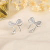 Rhinestone bow stud earrings