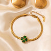 Unique Green Heart Gold Bracelet