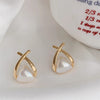 Combo Of 2 Geometric Pearl Stud Earrings