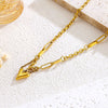 Gold Plated Heart Love Chain Necklace