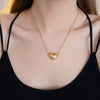 Gold Plated Heart Cut Pendant Necklace