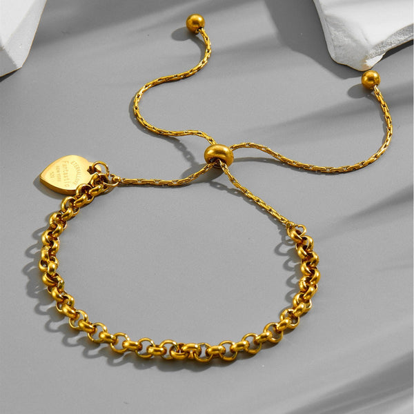 Elegant Gold Plated Bracelet With Heart