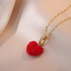 Rhinestones Love Heart Necklace Pendant