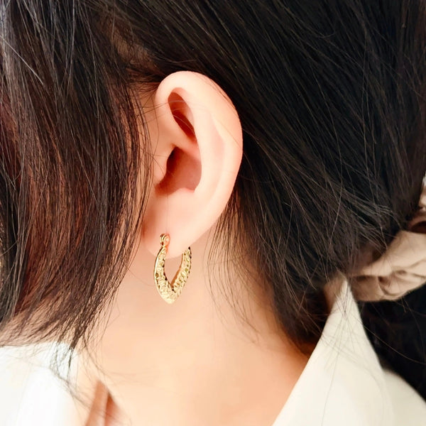 Anti Tarnish Gold Leaf Shaped Mabel Earrings