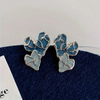 Blue heart studs earrings