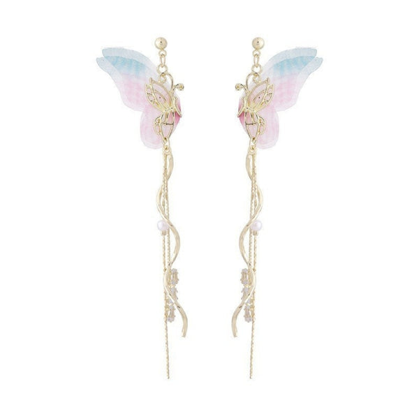 Pink & Blue Wings earrings